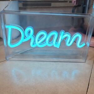 Blue Neon 'Dream' Sign